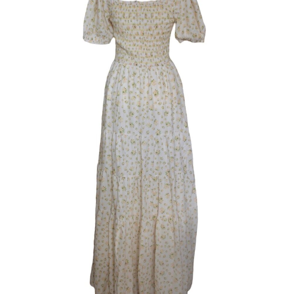 Light yellow Floral Maxi Spring Dress - Picture 5 of 5